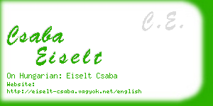 csaba eiselt business card